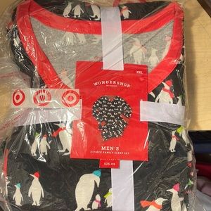 Wondershop Men’s 2 piece pajamas with penguins. New!